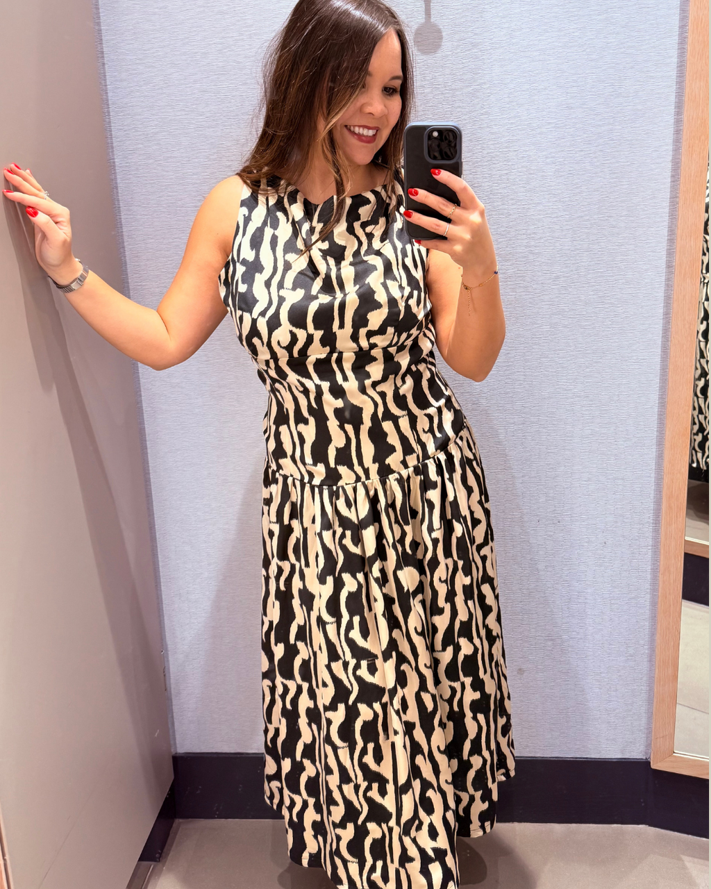 Monochrome Silk Dress