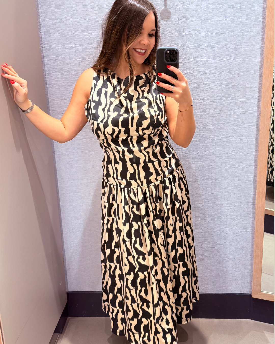 Monochrome Silk Dress