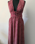 Red Floral Halter Dress