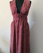 Red Floral Halter Dress