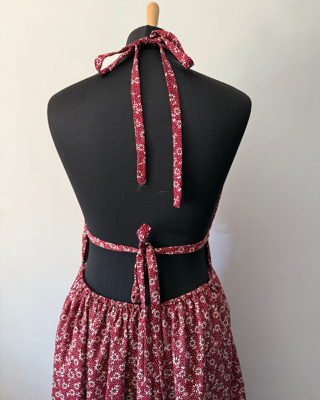 Red Floral Halter Dress